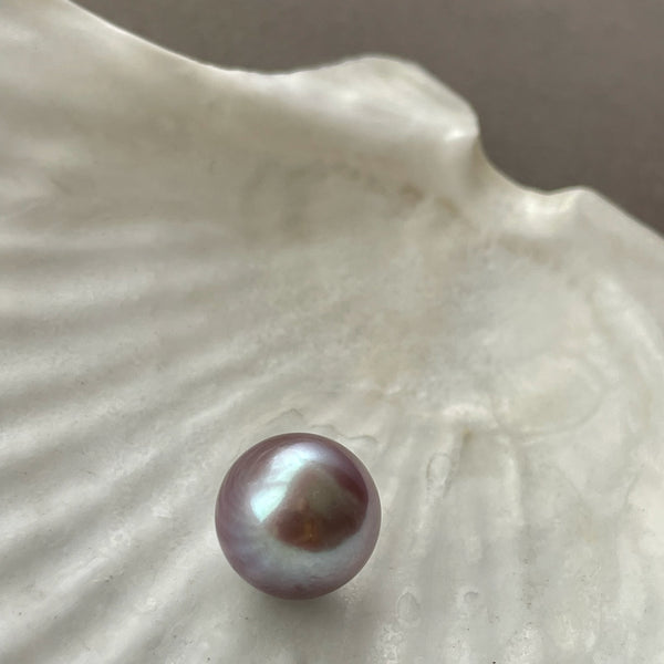 13.5 mm deep lavender round freshwater ibn pearl