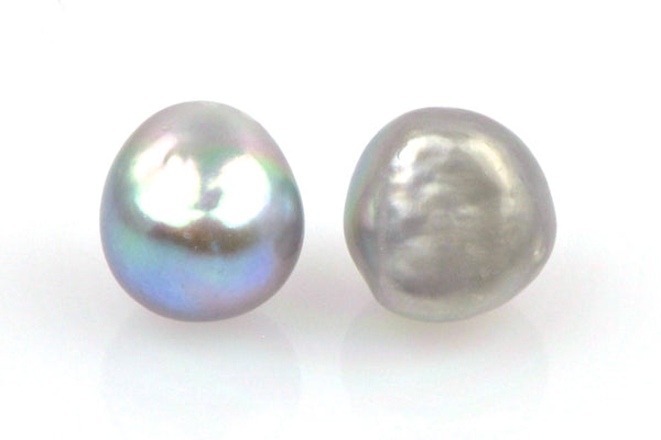 pair big dyed button pearls