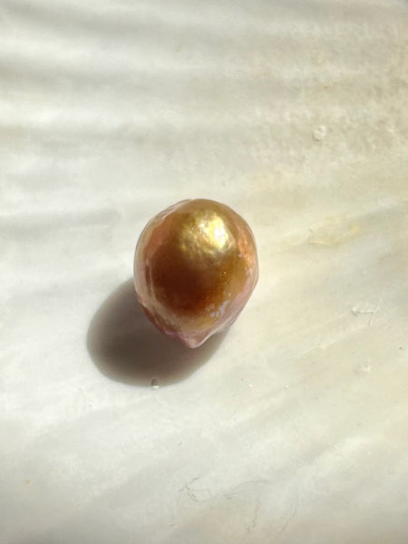 Japan Kasumi Pink and Gold Luster Drop Pearl