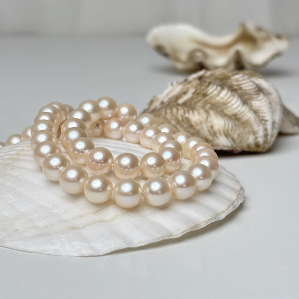 8.5-9mm light cream color Japan Akoya pearl strand