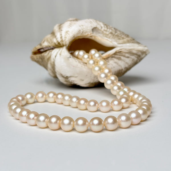 8-8.9mm long strand of Japan Akoya pearls