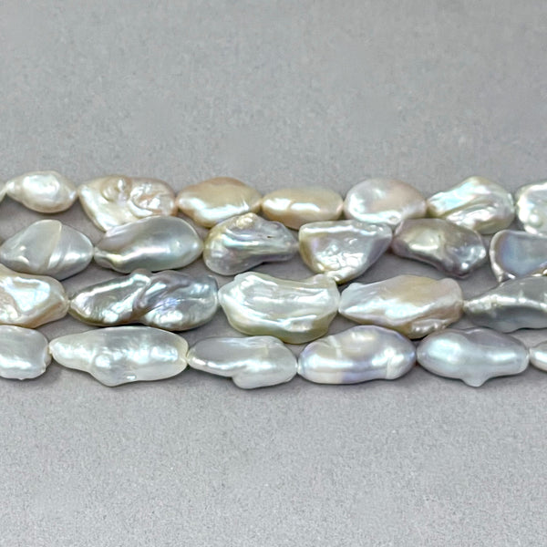 Blushing Ice Chinese freshwater Keshi pearl strands #2