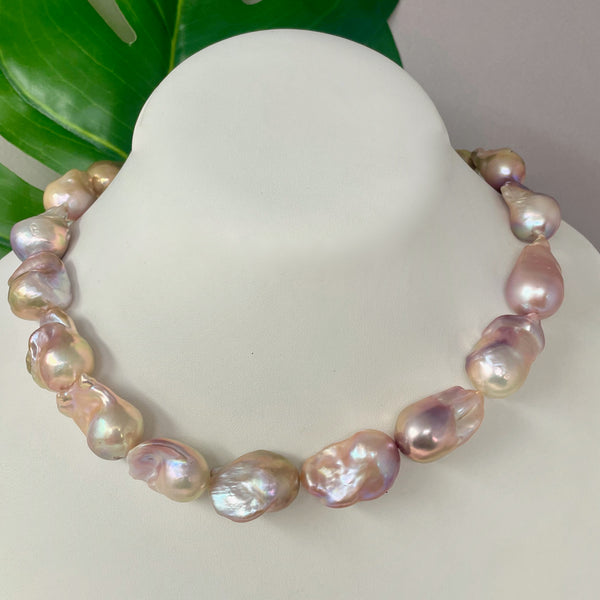 Strands Pacific Pearls  Blushing Ice Chinese Freshwater Keshi Pearl  Strands #2 — Pearlneckla