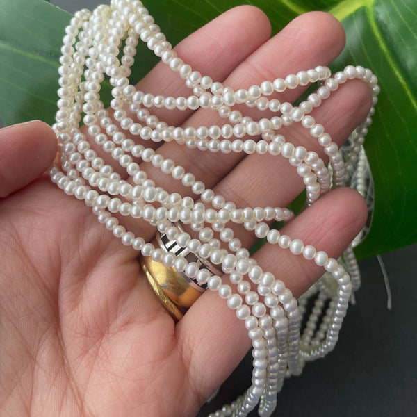 Chinese freshwater 3mm seed pearl strands
