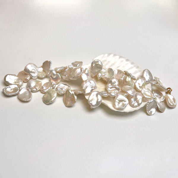 Classic White Big Petal Pearl Necklace