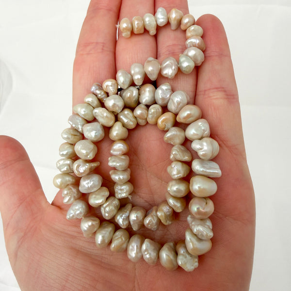 VINTAGE LAKE BIWA wild nugget pearl strands