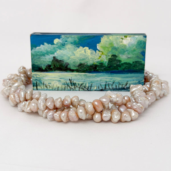 VINTAGE LAKE BIWA wild nugget pearl strands