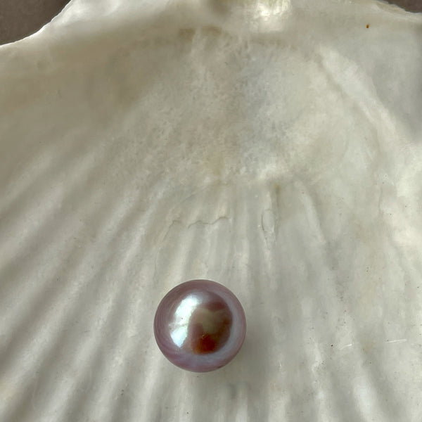 13.5 mm deep lavender round freshwater ibn pearl