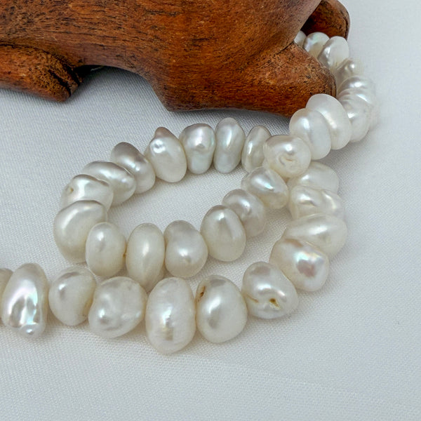 VINTAGE LAKE BIWA CLOUDY NUGGET PEARLS