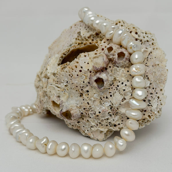 VINTAGE LAKE BIWA CLOUDY NUGGET PEARLS