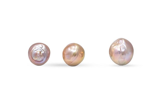 lot of 3 semi-baroque japan kasumi pearls