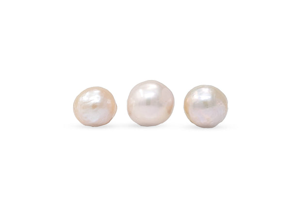 3 pearl lot of light peach japan kasumi pearls