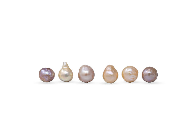 6 pearl lot of mixed color japan kasumi pearls