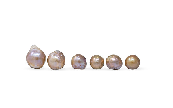 6 pearl lot of golden bronze japan kasumi pearls