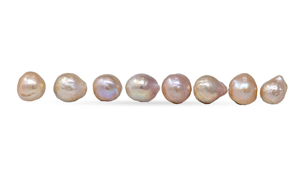 8 pearl lot of glowing peach japan kasumi pearls