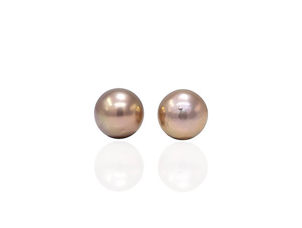 Soft Dark Mauve Japan Kasumi Pearls pair