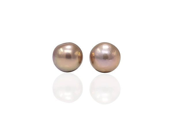 Soft Dark Mauve Japan Kasumi Pearls pair