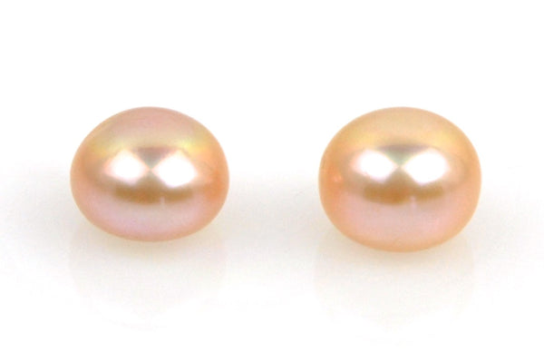 Tangerine Button Pearls Pair