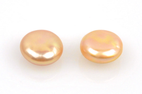 pair peach coin pearls